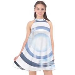 Center Centered Gears Visor Target Halter Neckline Chiffon Dress  by BangZart