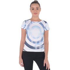 Center Centered Gears Visor Target Short Sleeve Sports Top 