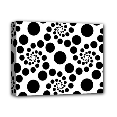 Dot Dots Round Black And White Deluxe Canvas 14  X 11  by BangZart