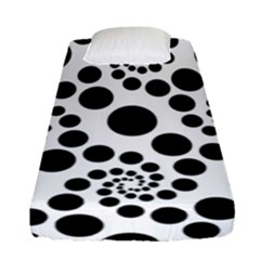 Dot Dots Round Black And White Fitted Sheet (single Size) by BangZart