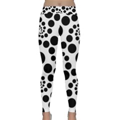 Dot Dots Round Black And White Classic Yoga Leggings by BangZart