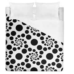 Dot Dots Round Black And White Duvet Cover (queen Size) by BangZart