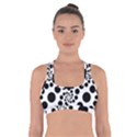 Dot Dots Round Black And White Cross Back Sports Bra View1