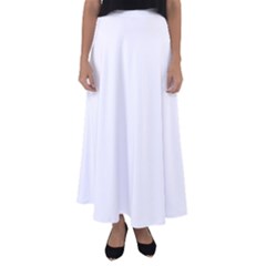 Solid Snow White Christmas Color Flared Maxi Skirt