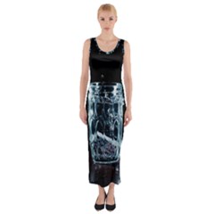 Glass Water Liquid Background Fitted Maxi Dress by BangZart