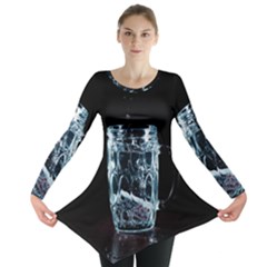 Glass Water Liquid Background Long Sleeve Tunic  by BangZart