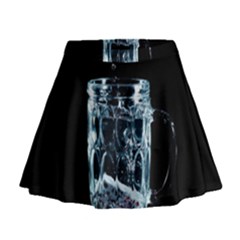 Glass Water Liquid Background Mini Flare Skirt by BangZart