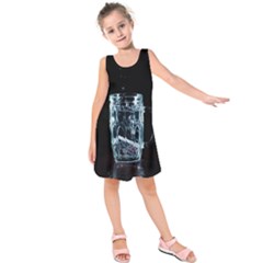 Glass Water Liquid Background Kids  Sleeveless Dress by BangZart