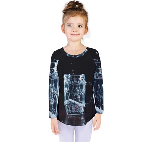 Glass Water Liquid Background Kids  Long Sleeve Tee by BangZart