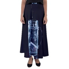 Glass Water Liquid Background Flared Maxi Skirt