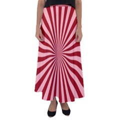 Sun Background Optics Channel Red Flared Maxi Skirt