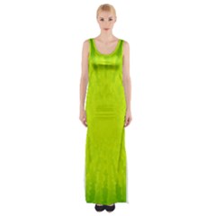 Radial Green Crystals Crystallize Maxi Thigh Split Dress by BangZart