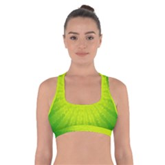 Radial Green Crystals Crystallize Cross Back Sports Bra by BangZart