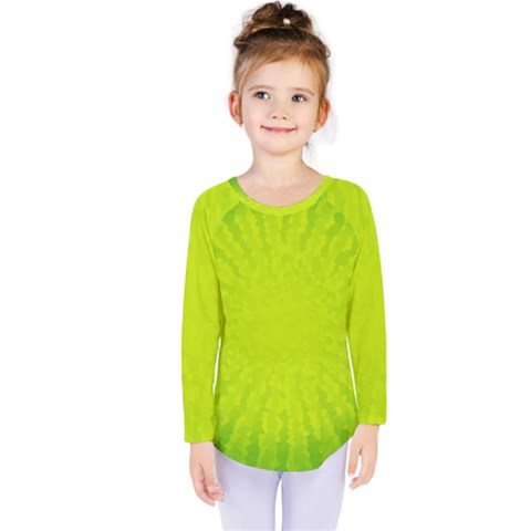 Radial Green Crystals Crystallize Kids  Long Sleeve Tee by BangZart