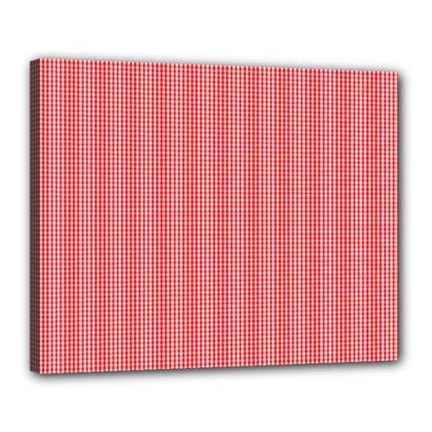 Christmas Red Velvet Mini Gingham Check Plaid Canvas 20  X 16 