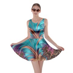 Feather Fractal Artistic Design Skater Dress by BangZart