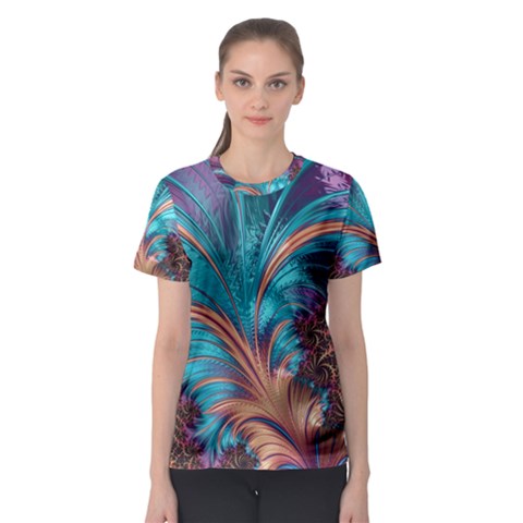 Feather Fractal Artistic Design Women s Sport Mesh Tee by BangZart