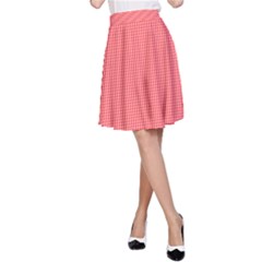 Christmas Red Velvet Mini Gingham Check Plaid A-line Skirt