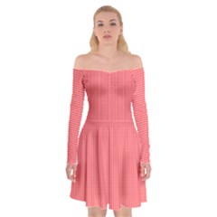 Christmas Red Velvet Mini Gingham Check Plaid Off Shoulder Skater Dress