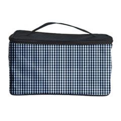 Silent Night Blue Mini Gingham Check Plaid Cosmetic Storage Case