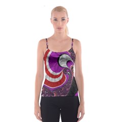 Fractal Art Red Design Pattern Spaghetti Strap Top by BangZart