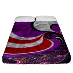 Fractal Art Red Design Pattern Fitted Sheet (king Size) by BangZart