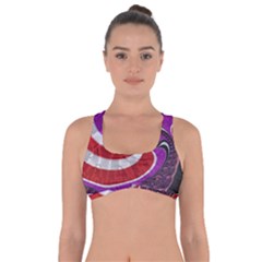 Fractal Art Red Design Pattern Got No Strings Sports Bra