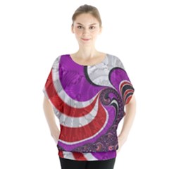 Fractal Art Red Design Pattern Blouse