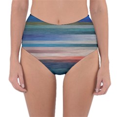 Background Horizontal Lines Reversible High-waist Bikini Bottoms