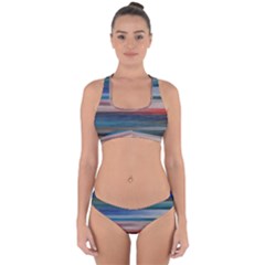 Background Horizontal Lines Cross Back Hipster Bikini Set