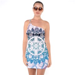 Mandalas Symmetry Meditation Round One Soulder Bodycon Dress