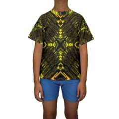 Abstract Glow Kaleidoscopic Light Kids  Short Sleeve Swimwear by BangZart