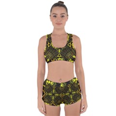 Abstract Glow Kaleidoscopic Light Racerback Boyleg Bikini Set