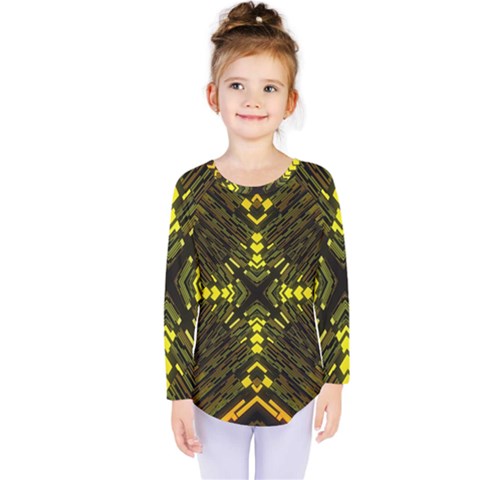 Abstract Glow Kaleidoscopic Light Kids  Long Sleeve Tee by BangZart