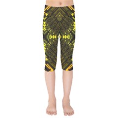 Abstract Glow Kaleidoscopic Light Kids  Capri Leggings 