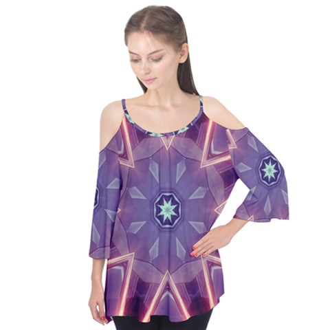 Abstract Glow Kaleidoscopic Light Flutter Tees by BangZart