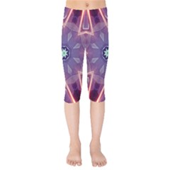 Abstract Glow Kaleidoscopic Light Kids  Capri Leggings 