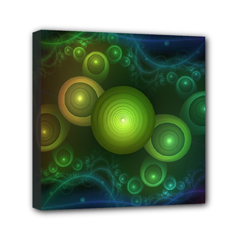 Retrotacular Rainbow Dots In A Fractal Microscope Mini Canvas 6  X 6  by jayaprime