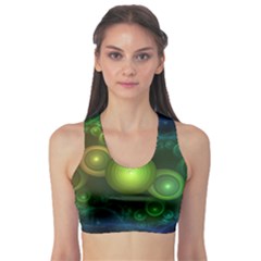 Retrotacular Rainbow Dots In A Fractal Microscope Sports Bra by jayaprime