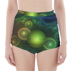 Retrotacular Rainbow Dots In A Fractal Microscope High-waisted Bikini Bottoms by jayaprime