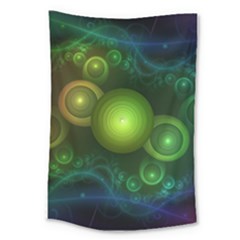 Retrotacular Rainbow Dots In A Fractal Microscope Large Tapestry by jayaprime