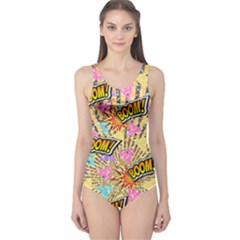 Colorful Pop Art One Piece Swimsuit by PattyVilleDesigns