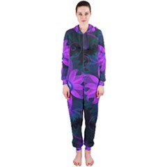 Beautiful Ultraviolet Lilac Orchid Fractal Flowers Hooded Jumpsuit (ladies)  by jayaprime