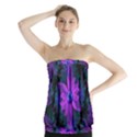 Beautiful Ultraviolet Lilac Orchid Fractal Flowers Strapless Top View1