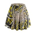 Liquid Taxi Cab, a Yellow Checkered Retro Fractal Mini Flare Skirt View2