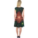 Beautiful Red Passion Flower in a Fractal Jungle Capsleeve Midi Dress View2