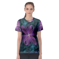 Pink and Turquoise Wedding Cremon Fractal Flowers Women s Sport Mesh Tee