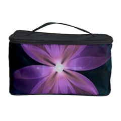 Pink And Turquoise Wedding Cremon Fractal Flowers Cosmetic Storage Case by jayaprime