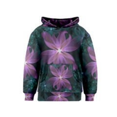 Pink And Turquoise Wedding Cremon Fractal Flowers Kids  Pullover Hoodie by jayaprime