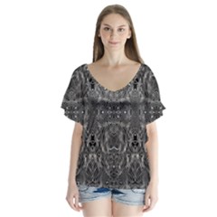 Beauty Found Within 2 0 V-neck Flutter Sleeve Top by ennayerdua